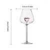 Vinglas Röda cocktails bägare 3D Love Heart Glass Cups Champagne Creative Drinking Cup For Kitchen Bar