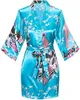 Pyjamas sexy Satin soie femmes mariage Robe de demoiselle d'honneur Sexy grue imprimé peignoir court Long Kimono Robe de nuit Robe de chambre de mode femme 240330