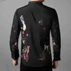 Männer Plus Tees Polos Neue 2020 Mann Mode Blumen Kleider Lange Ärmeln Digitaldruck Shirts Männliche Blumen Casual Kleidung yq240401