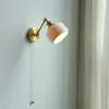 Lâmpada de parede cerâmica nórdica moderna ao lado de puxar china interruptor espelho do banheiro luz da escada cobre led luminaria