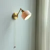 Wall Lamp Ceramic Nordic Modern Beside Pull China Switch Bathroom Mirror Stair Light Copper LED Sconce Luminaria