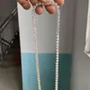 Hq Gems Hip Hop Jewelry 24 Inch 9k Real Yellow Gold Vvs Moissanite Diamond 5mm Tennis Chain Men Necklace