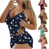 Sexy pyjama's dames sexy 2 -delige pyjama set diep v nek luipaard print pyjama shorts set kanten pijama pak slaapkleding voor dames nachthoeken 2404101