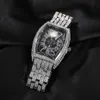 Hip Hop Diamond Studded Starry Modne i modne mężczyzn z spersonalizowaną cyfrową lufą w kształcie dużego zegarek