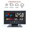 Bordklockor Intelligent Digital Clock Weather Station Display Alarmfunktion Trådlös kalenderfuktighetsmätare Temperera T0R3
