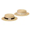 Flat-top plattbrimmad halmhatt barns stickade hattar mens och kvinnors barnskytte med Sun Hat 240319