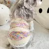 Köpek Giyim Renkli Polka Dotlar Sonbahar ve Kış Evcil Hayvanlı Kolsuz Yelek Sıcak Sweaters Puppy Schnauzer Maltese Bichon Küçük Giysiler