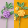 Dekoratif Çiçekler El Knited Flower Yapay Camellia Düğün Ev Masaüstü Dekor Buthday Sevgililer Günü Hediyesi