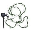 LED -strängar 2m/ 20 Artificial Rose Folwer String Lights Green Leaves Vine Fairy Light Batteridriven DIY hängande Garland YQ240401