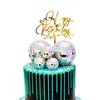 Dekoracyjne figurki Disco Ball Cake Topper - 4 sztuki | Materiały urodzinowe dekoracja urodzeń ostatnia impreza panieńska