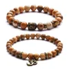 Beaded Yoga Healing Stone Picture Bracelet Ancient Bronze Om Buddha Head Recommended Jewelry Drop Delivery Ote7C