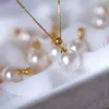 Pendant Necklaces Natural Akoya Seawater Pearl Necklace Pearly Beautif Beads Fl And Round Simple Style Fashion Light Luxury Jewelry Dr Dhwan