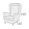 Housses de chaise en velours doux, housse de fauteuil à ailes élastiques extensibles avec coussin de siège, housse de canapé de couleur unie pour la maison