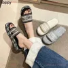 New 24ss Slippers Womens Summer Fashion brand Letters Outer Wear Thick Bottom Heightened Large Size Sandals Women slippers