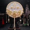 Figurine decorative Ventaglio da sposa Retro Decorazione di nozze cinese Artigianale fatto a mano Lotto personalizzato da donna