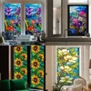 Window Stickers 45x100cm Stained Colorful Tropical Plant Flower Door Film PVC Static Adsorption Glass Sticker Home Decor Decal Removable