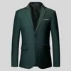 Mens Stylish Colorful Slim Fit Casual Blazer Jacket Green Purple Black Yellow Wedding Prom Formal Suit Rockar för män 240321