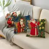 Kudde julkast täcker 40/45/50 cm jultomten som skickar presenter xmas reindeer släde kudde för soffa soffa heminredning