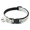 Halsbanden Kerst Kattenhalsband Met Bel Sneeuwpatroon Huisdier Kitten Puppy Chrismas Nekband Verstelbare kettingaccessoires