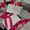Подарочная упаковка, 5 шт., ручная коробка на день матери, розовая, красная, бежевая лента, деревянное кольцо, ручка, треугольная маленькая конфета, торт, жемчужина, маленькая