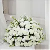 Decorative Flowers & Wreaths 45Cm-70Cm Custom Large Artificial Flower Ball Wedding Table Centerpieces Stand Decor Geometric Shelf Part Dhflu