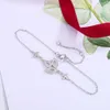 Full Diamond Lily Flower Bud Bracelet for Women's Light Luxury, Small and Minimalist Jewelry 18K Platinum Women's Bracelet
