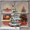 Juldekorationer träd roterande Scpture Train Paste Window Stickers Winter Home Decoration Drop Delivery Dhrem