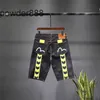 2024 Sommer Neues Trendprodukt Fushen Yellow Arrow Denim Shorts Unisex