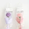 Decorative Flowers 1set Diy Bouquet Carnation Crochet Mother's Day Gifts Weeding Party Decor Hand-knitted Home Decoration