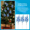 Decoratieve bloemen 10 stuks kerstimitatiebessen nepbessenstengel glitter kunstmatige decoraties krans marineblauwe schuimtakken