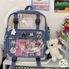 Japoński drugi element plecak nastolatka dla dziewcząt torby szkolne nylonowe kobiety na ramię przezroczystą kieszeń itabag mochila 240323