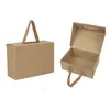 ギフトラップ50pcs/lot White/black Kraft Paper Box Children's Shoe Portable Case Men 4サイズカスタムロゴ