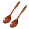 Spoons 1Pcs Wooden Soup Spoon Kitchen Cooking Baking Mixing Utensil Crafts Household Tableware Drop