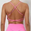 Soutien-gorge de sport pour femmes Top Gym Sexy 1/2 Demi-Coupe Sport Lycra Bralette Mujer 2024 Rose Argent Blanc Marron Vert Marine