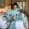 Femmes et hommes Pyjamas Ensembles Couples Cartoon Pijama Femme Pyjamas Lovers Vêtements Casual Home Wear Soie Satin Drop Deliv Dhtpq