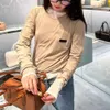 2024 Summer Letter Label Ultra Thin Long sleeved T-shirt Thread Slim Fit Simple Knitted Bottom Shirt Stacking and Wearing Tool