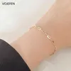 Chaîne VOJEFEN 18K or véritable bracelet à breloques femmes authentique or O-chaîne fait à la main de luxe haute qualité bijoux 2023 avec certificat Q240401