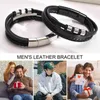 Chain Wholesale mens chain leather bracelets black stainless steel beaded wristbands customized gentlemens wristband gifts jewelry Q240401