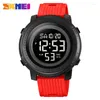 Wristwatches SKMEI Sport Chronograph Alarm Clock Men's Electronic Watch Green Strap Red Dual Time Display Stopwatch 2215