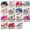 Decorative Figurines Vintage Silk Folding Hand Fan Retro Chinese Style Special-Shaped Bamboo Tassel Wedding Craft Ornament Home Decoration