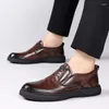 Casual Shoes Luxury Leather Mens Wedding Formal British Style Business Office Loafers Slip On Dress Size 38-44