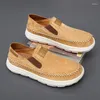 Casual Shoes Classic Men's Leather Men Loafers Flat Spring Autumn Man Moccasins Breathable Flats Suede Outdoor Sneakers