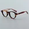 Solglasögon ramar 2024 mode vintage hård acetat ram tvr528 sfär myopia optisk glasögon retro runda handfartyg kvinnor man hög kvalitet