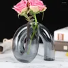 Vases Nordic Irregular Bending Glass Vase Candle Holders Clear Flower Wedding Table Centerpieces Candlestick Holder Home Decor