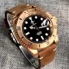 Wristwatches Tandorio CUSN8 Solid Real Bronze Automatic Watch For Men NH35A PT5000 Movement 20BAR Diving Leather Strap Sapphire Crystal 40mm