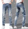 2024 nova primavera/outono dos homens magro ajuste jeans remendos retos negócios famoso clássico calças casuais fashiom marca designer jeans 4fg