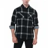 Chemises décontractées pour hommes Homme Flanelle à carreaux et chemisiers à manches longues à poitrine à manches longues à deux poches Design Tops Chemise pour hommes Vêtements