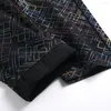 Jeans pour hommes Hommes imprimé coloré brillant géométrie pantalon peint à carreaux noir stretch denim pantalon droit mince