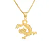 Hip Hop nouveau produit douze pendentif Dragon du zodiaque Style chinois plaqué or Ins collier