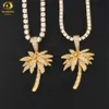 Customize Hiphop Gold Plated Jewelry Pendant Sier Ice Out Moissanite Diamond Coconut Palm Tree Necklace Charm Pendant